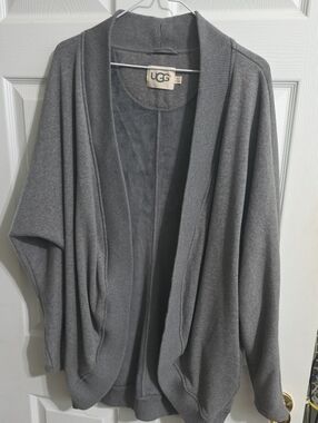 UGG Women's Gray Drape-Front Knit Cardigan